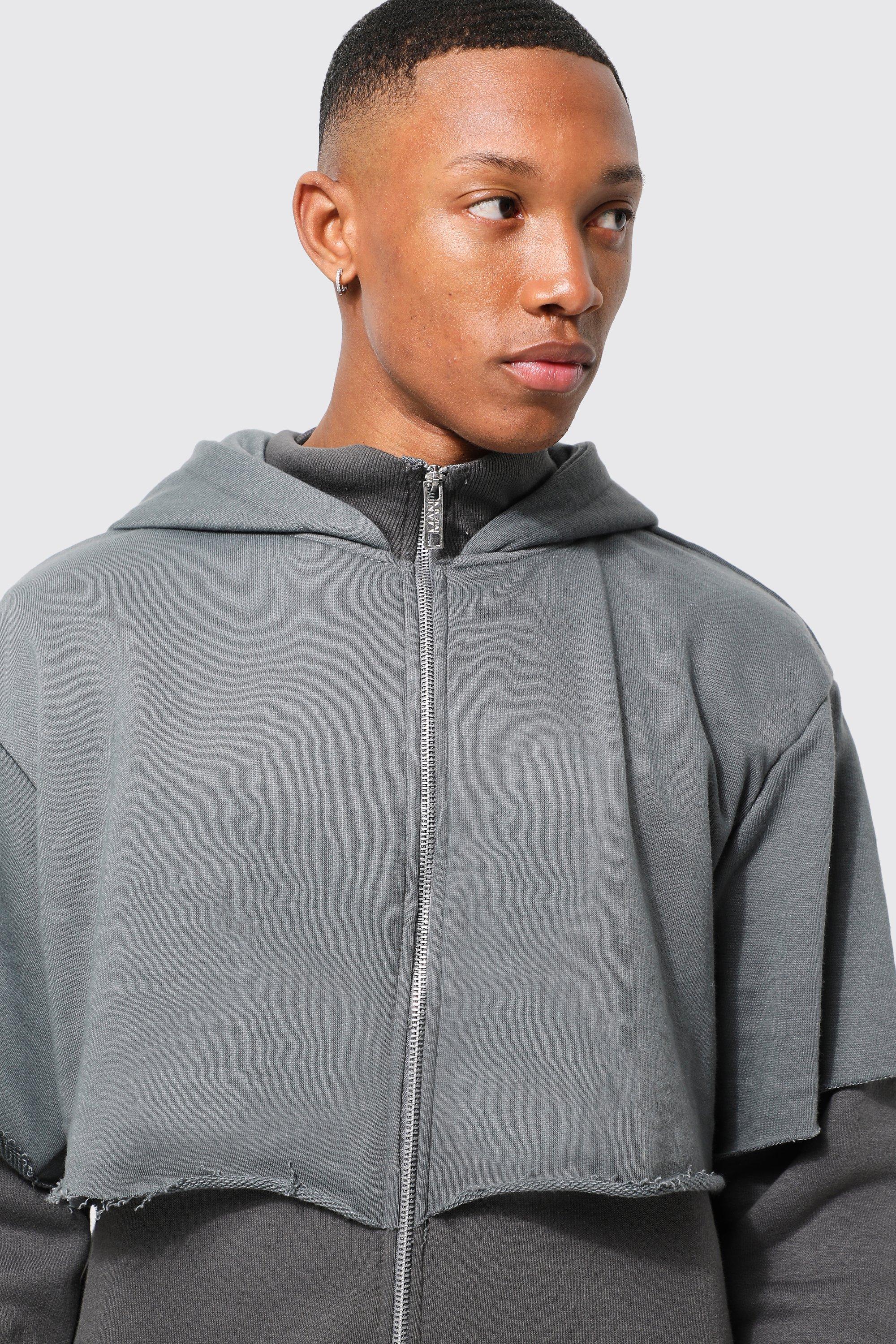 Layered hoodie clearance jacket